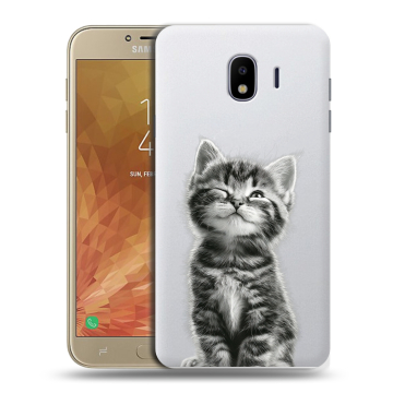 Пластиковый чехол на Samsung Galaxy J4 с принтом Котенок Пластиковый чехол на Samsung Galaxy J4 с принтом Котенок