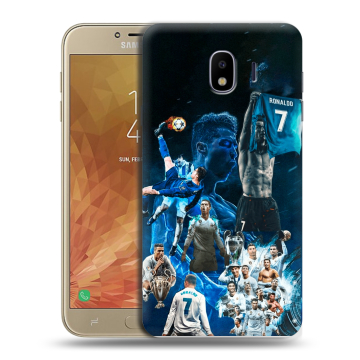 Пластиковый чехол на Samsung Galaxy J4 с принтом Реал Роналдо Пластиковый чехол на Samsung Galaxy J4 с принтом Реал Роналдо