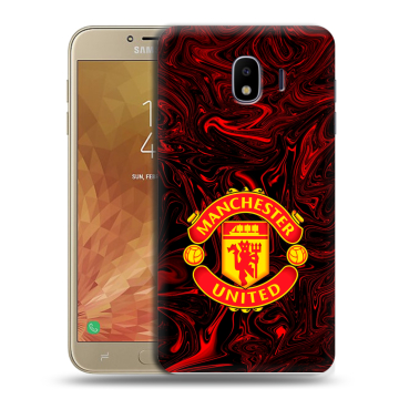 Пластиковый чехол на Samsung Galaxy J4 с принтом Manchester United Пластиковый чехол на Samsung Galaxy J4 с принтом Manchester United