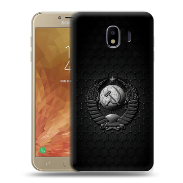 Пластиковый чехол на Samsung Galaxy J4 с принтом Герб Флаг СССР