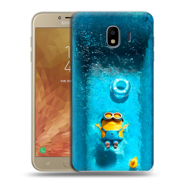 Пластиковый чехол на Samsung Galaxy J4 с принтом Миньоны Пластиковый чехол на Samsung Galaxy J4 с принтом Миньоны