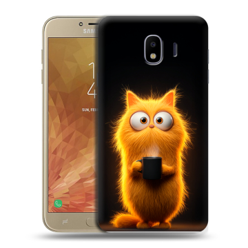 Пластиковый чехол на Samsung Galaxy J4 с принтом Смешной кот Пластиковый чехол на Samsung Galaxy J4 с принтом Смешной кот