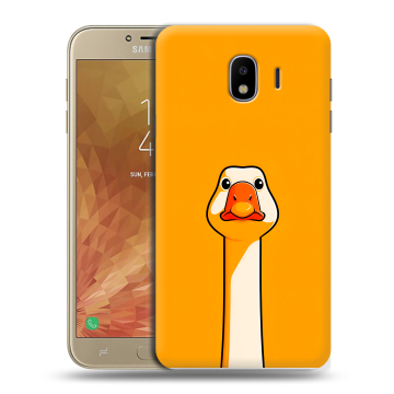 Пластиковый чехол на Samsung Galaxy J4 с принтом Смешная утка Пластиковый чехол на Samsung Galaxy J4 с принтом Смешная утка