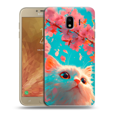Пластиковый чехол на Samsung Galaxy J4 с принтом Красивый кот Пластиковый чехол на Samsung Galaxy J4 с принтом Красивый кот