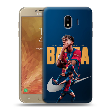 Пластиковый чехол на Samsung Galaxy J4 с принтом Барселона Barca Yamal Пластиковый чехол на Samsung Galaxy J4 с принтом Барселона Barca Yamal