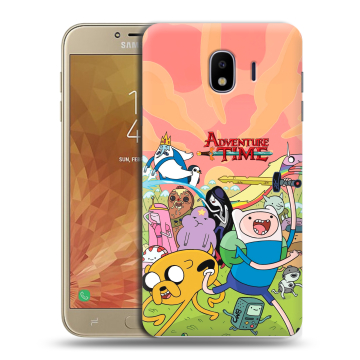 Пластиковый чехол на Samsung Galaxy J4 с принтом Adventure time Время приключений Пластиковый чехол на Samsung Galaxy J4 с принтом Adventure time Время приключений