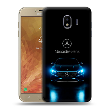 Пластиковый чехол на Samsung Galaxy J4 с принтом Mercedes Мерседес