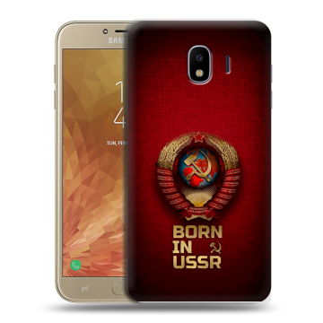 Пластиковый чехол на Samsung Galaxy J4 с принтом Флаг Герб СССР Пластиковый чехол на Samsung Galaxy J4 с принтом Флаг Герб СССР