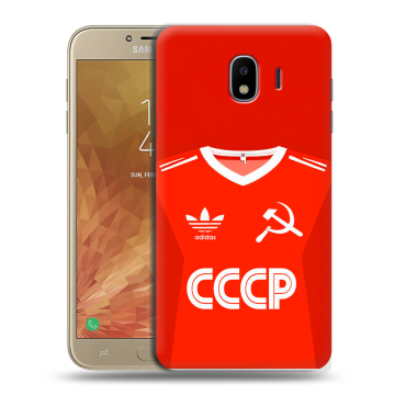 Пластиковый чехол на Samsung Galaxy J4 с принтом Флаг Герб СССР Пластиковый чехол на Samsung Galaxy J4 с принтом Флаг Герб СССР