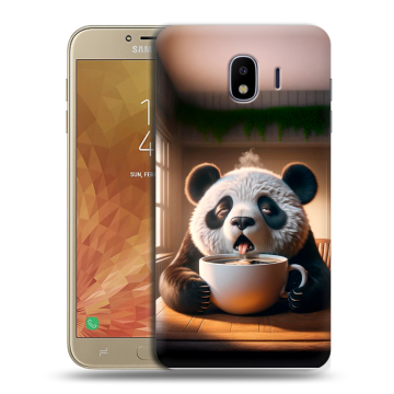 Пластиковый чехол на Samsung Galaxy J4 с принтом смешная панда Пластиковый чехол на Samsung Galaxy J4 с принтом смешная панда