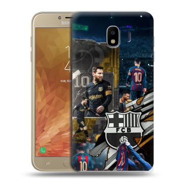 Пластиковый чехол на Samsung Galaxy J4 с принтом Messi Barcelona Пластиковый чехол на Samsung Galaxy J4 с принтом Messi Barcelona