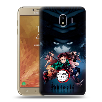 Пластиковый чехол на Samsung Galaxy J4 с принтом Demon Slayer Клинок рассекающий демонов Пластиковый чехол на Samsung Galaxy J4 с принтом Demon Slayer Клинок рассекающий демонов