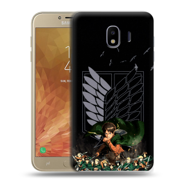 Пластиковый чехол на Samsung Galaxy J4 с принтом Атака титанов Пластиковый чехол на Samsung Galaxy J4 с принтом Атака титанов