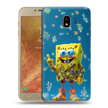 Пластиковый чехол на Samsung Galaxy J4 с принтом Спанч боб Спанчбоб Пластиковый чехол на Samsung Galaxy J4 с принтом Спанч боб Спанчбоб