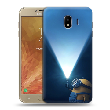 Пластиковый чехол на Samsung Galaxy J4 с принтом Миньоны Пластиковый чехол на Samsung Galaxy J4 с принтом Миньоны