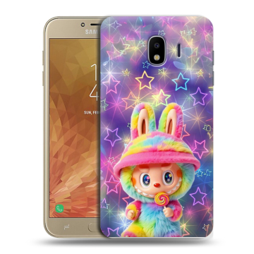 Пластиковый чехол на Samsung Galaxy J4 с принтом Labubu Лабубу Пластиковый чехол на Samsung Galaxy J4 с принтом Labubu Лабубу