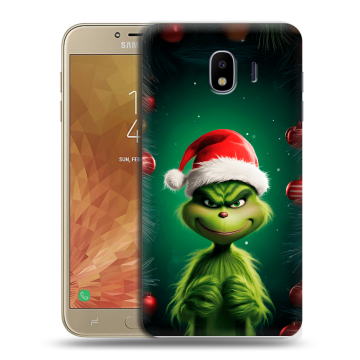 Пластиковый чехол на Samsung Galaxy J4 с принтом Гринч Новый год Рождество Пластиковый чехол на Samsung Galaxy J4 с принтом Гринч Новый год Рождество