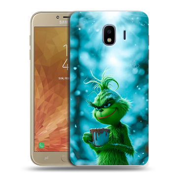 Пластиковый чехол на Samsung Galaxy J4 с принтом Новый год гринч Пластиковый чехол на Samsung Galaxy J4 с принтом Новый год гринч