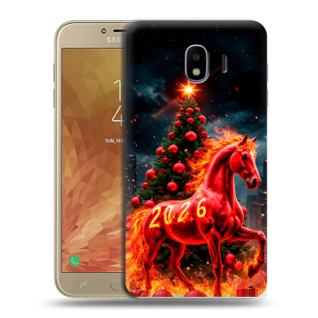 Пластиковый чехол на Samsung Galaxy J4 с принтом Новый год Пластиковый чехол на Samsung Galaxy J4 с принтом Новый год
