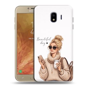 Пластиковый чехол на Samsung Galaxy J4 с принтом женский Пластиковый чехол на Samsung Galaxy J4 с принтом женский