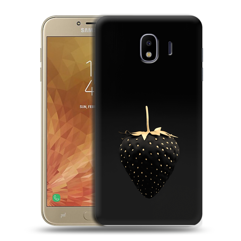 Пластиковый чехол на Samsung Galaxy J4 с принтом Черная клубника Пластиковый чехол на Samsung Galaxy J4 с принтом Черная клубника