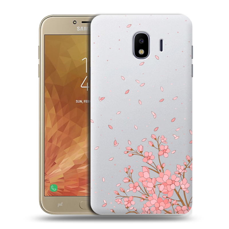 Пластиковый чехол на Samsung Galaxy J4 с принтом Ветка сакуры Пластиковый чехол на Samsung Galaxy J4 с принтом Ветка сакуры