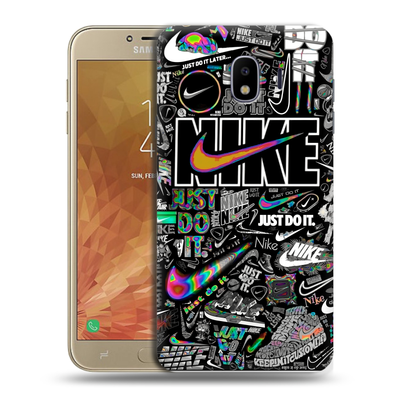 Пластиковый чехол на Samsung Galaxy J4 с принтом Найк Пластиковый чехол на Samsung Galaxy J4 с принтом Найк