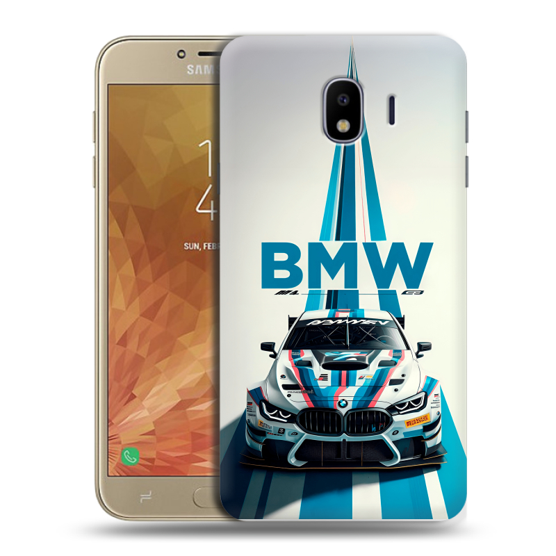 Пластиковый чехол на Samsung Galaxy J4 с принтом БМВ BMW Пластиковый чехол на Samsung Galaxy J4 с принтом БМВ BMW