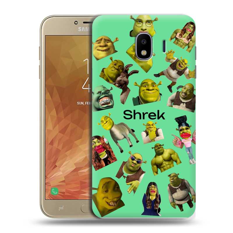 Пластиковый чехол на Samsung Galaxy J4 с принтом Шрек Shrek Пластиковый чехол на Samsung Galaxy J4 с принтом Шрек Shrek