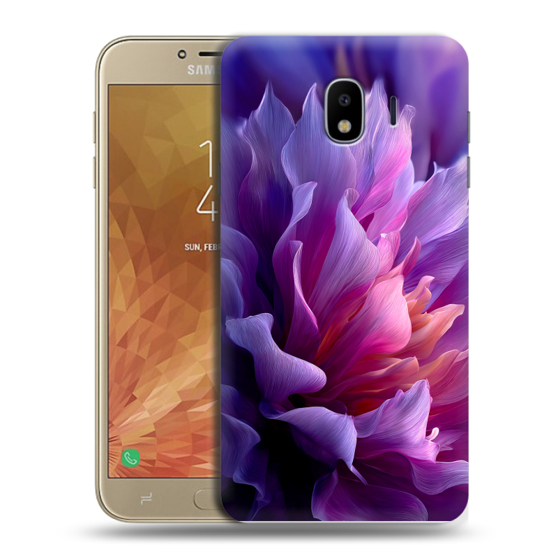 Пластиковый чехол на Samsung Galaxy J4 с принтом женский цветы Пластиковый чехол на Samsung Galaxy J4 с принтом женский цветы