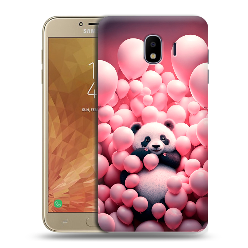 Пластиковый чехол на Samsung Galaxy J4 с принтом Панда Пластиковый чехол на Samsung Galaxy J4 с принтом Панда