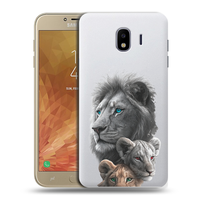 Пластиковый чехол на Samsung Galaxy J4 с принтом Львы Пластиковый чехол на Samsung Galaxy J4 с принтом Львы