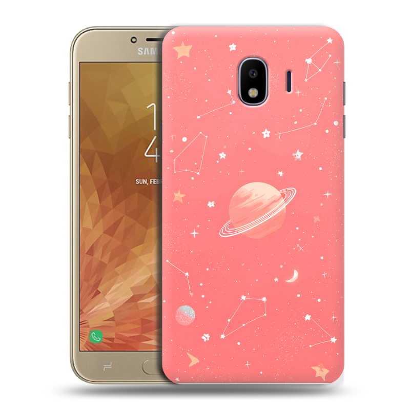 Пластиковый чехол на Samsung Galaxy J4 с принтом Розовый космос Пластиковый чехол на Samsung Galaxy J4 с принтом Розовый космос