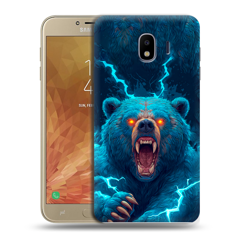 Пластиковый чехол на Samsung Galaxy J4 с принтом Медведь Пластиковый чехол на Samsung Galaxy J4 с принтом Медведь