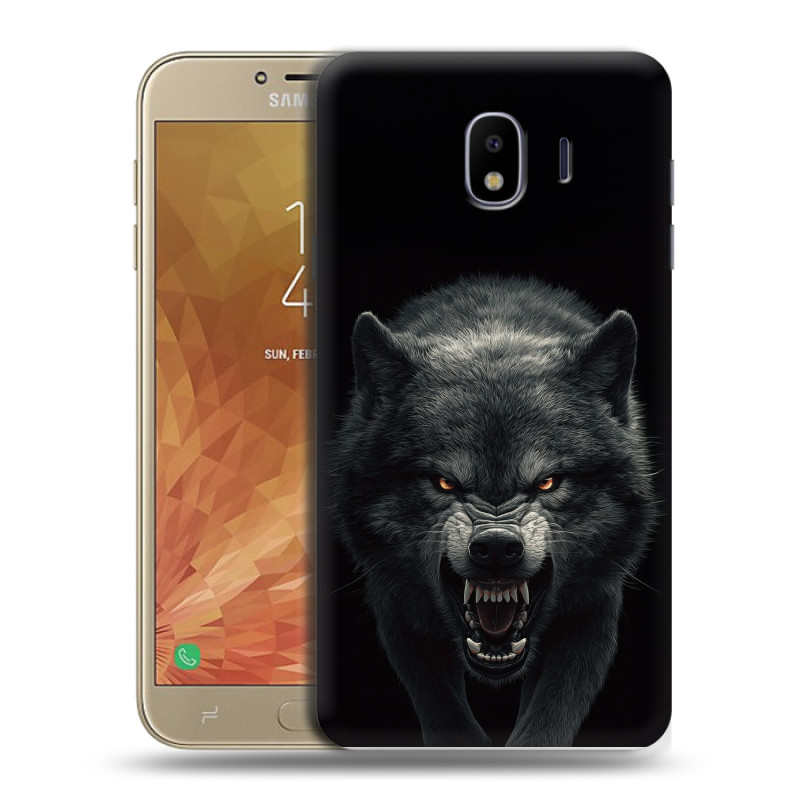 Пластиковый чехол на Samsung Galaxy J4 с принтом Волк Пластиковый чехол на Samsung Galaxy J4 с принтом Волк