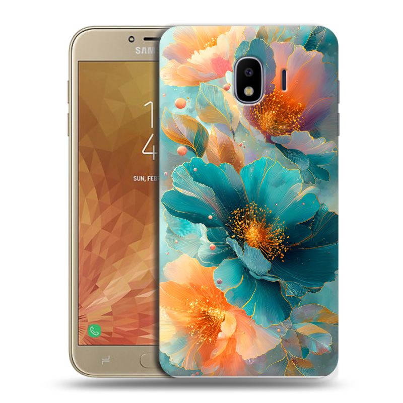 Пластиковый чехол на Samsung Galaxy J4 с принтом Цветы Пластиковый чехол на Samsung Galaxy J4 с принтом Цветы