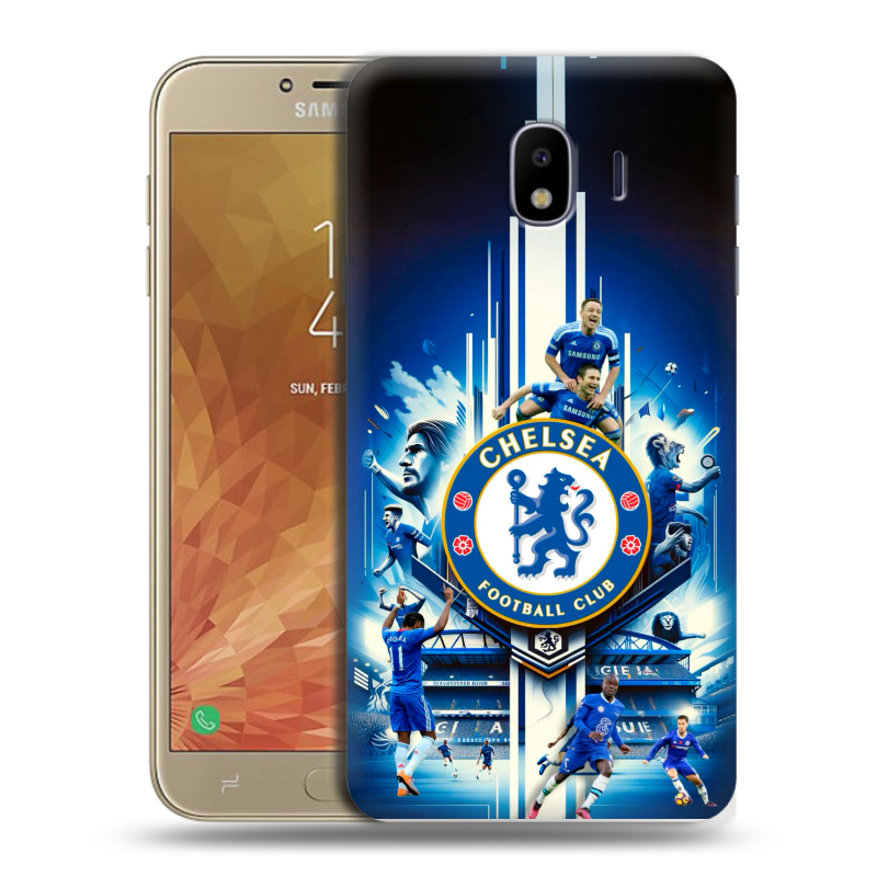 Пластиковый чехол на Samsung Galaxy J4 с принтом Chelsea Челси Пластиковый чехол на Samsung Galaxy J4 с принтом Chelsea Челси