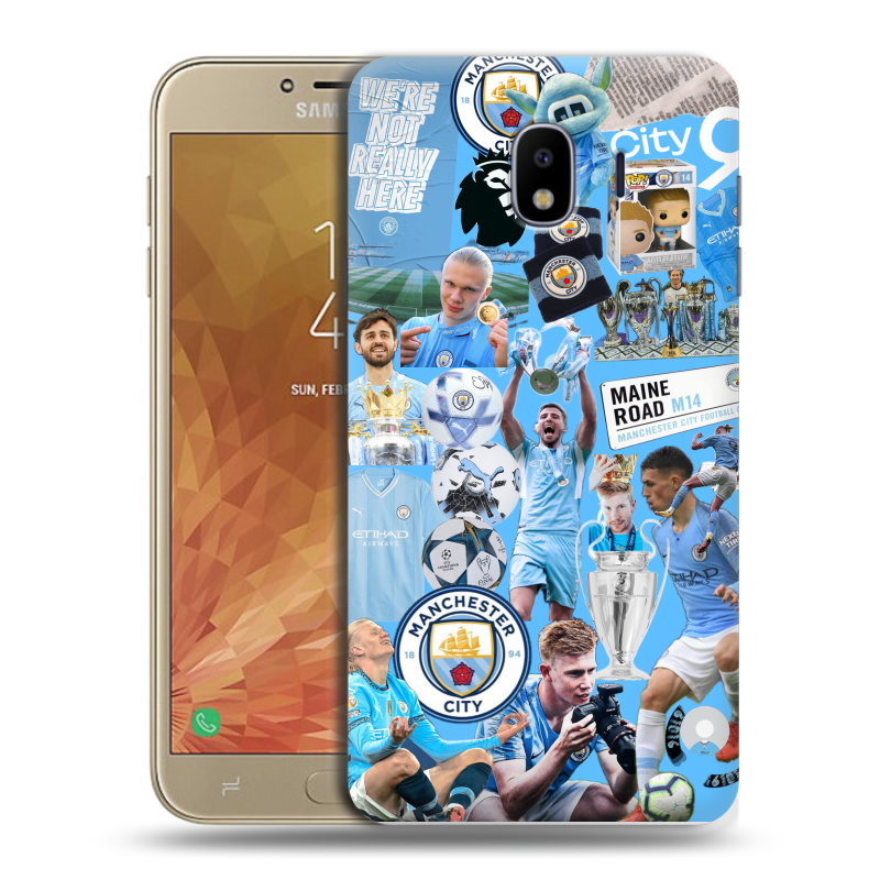 Пластиковый чехол на Samsung Galaxy J4 с принтом Man City Манчестер Сити Пластиковый чехол на Samsung Galaxy J4 с принтом Man City Манчестер Сити