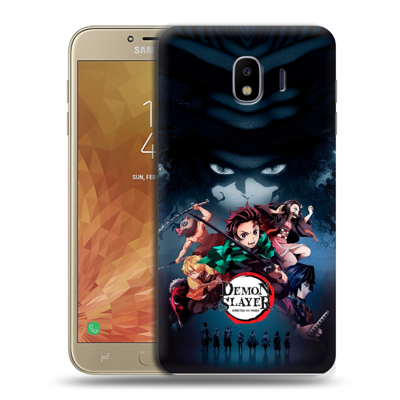 Пластиковый чехол на Samsung Galaxy J4 с принтом Demon Slayer Клинок рассекающий демонов Пластиковый чехол на Samsung Galaxy J4 с принтом Demon Slayer Клинок рассекающий демонов