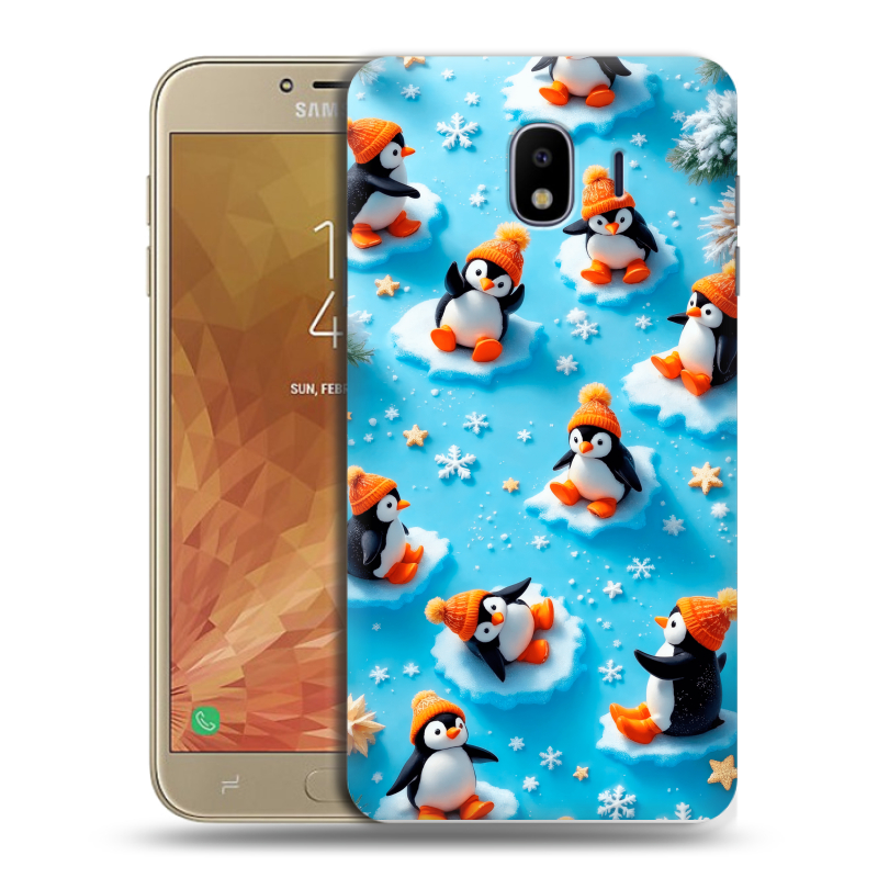 Пластиковый чехол на Samsung Galaxy J4 с принтом Новый год Пластиковый чехол на Samsung Galaxy J4 с принтом Новый год