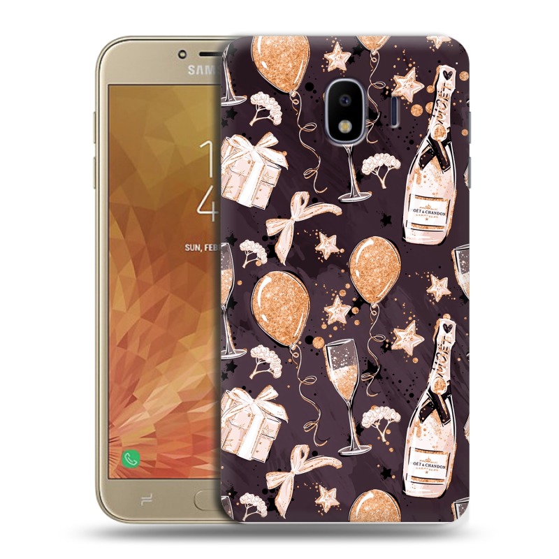 Пластиковый чехол на Samsung Galaxy J4 с принтом Новый год Пластиковый чехол на Samsung Galaxy J4 с принтом Новый год