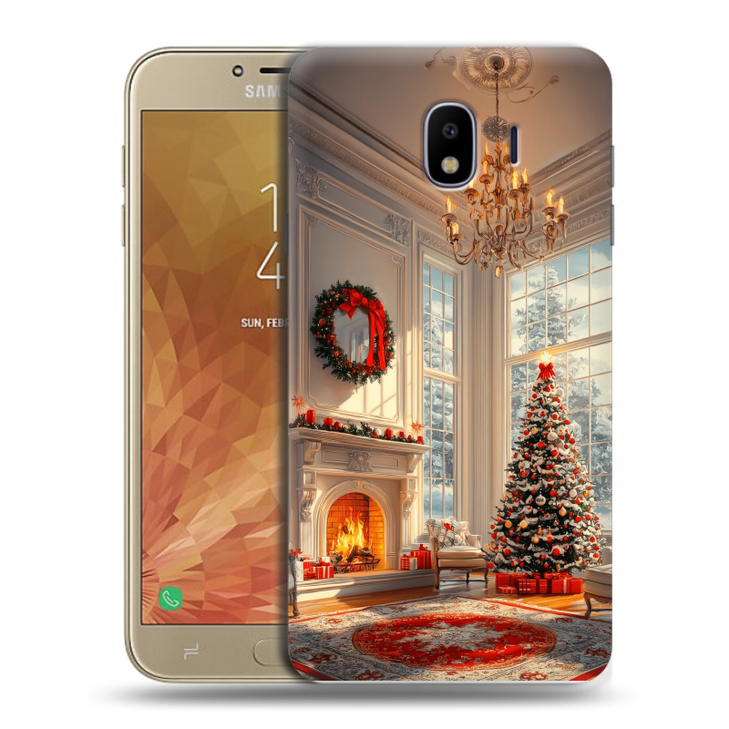 Пластиковый чехол на Samsung Galaxy J4 с принтом Новый год Пластиковый чехол на Samsung Galaxy J4 с принтом Новый год