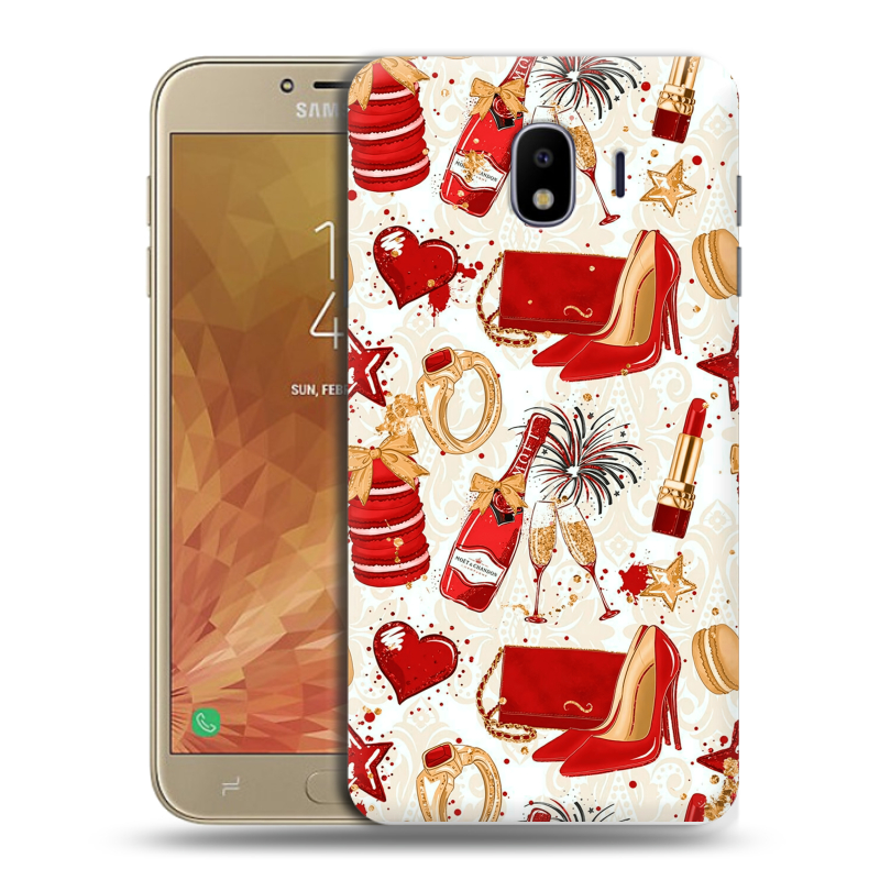 Пластиковый чехол на Samsung Galaxy J4 с принтом Новый год Пластиковый чехол на Samsung Galaxy J4 с принтом Новый год