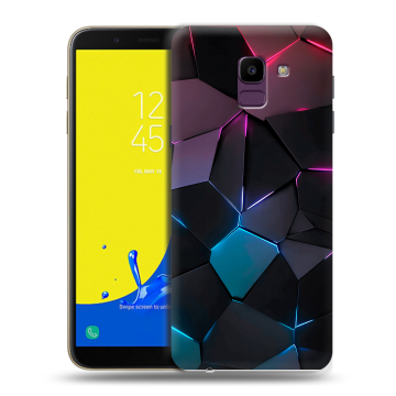 Силиконовый чехол на Samsung Galaxy J6 с принтом Геометрия неона