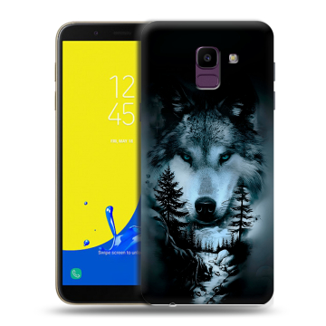 Силиконовый чехол на Samsung Galaxy J6 с принтом Лесной волк