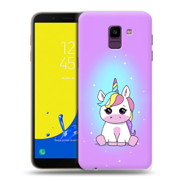 Силиконовый чехол на Samsung Galaxy J6 с принтом Единорог Силиконовый чехол на Samsung Galaxy J6 с принтом Единорог