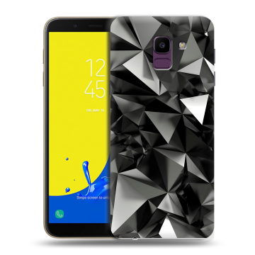 Силиконовый чехол на Samsung Galaxy J6 с принтом Черные кристаллы