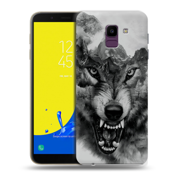 Силиконовый чехол на Samsung Galaxy J6 с принтом Волк