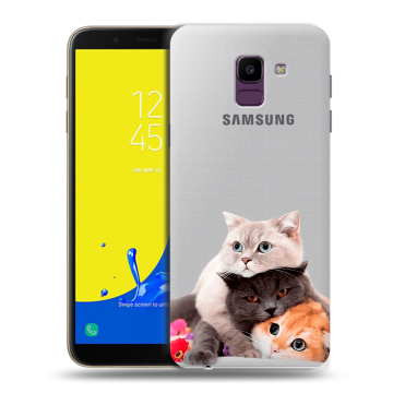 Силиконовый чехол на Samsung Galaxy J6 с принтом Кошки