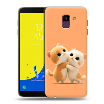 Силиконовый чехол на Samsung Galaxy J6 с принтом Милые котики Силиконовый чехол на Samsung Galaxy J6 с принтом Милые котики